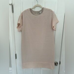 J. Crew Blush and Taupe Striped Dress